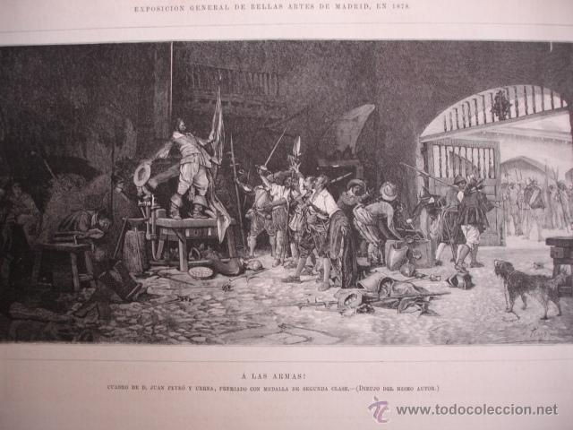 Arte: A LAS ARMAS.JUAN PEYRO Y URBEA  .A&Ntilde;O 1878