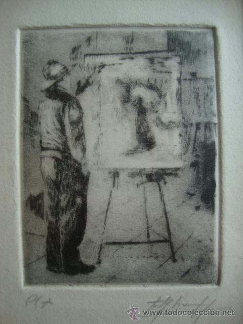 Arte: Grabado de un pintor pintando - Foto 3