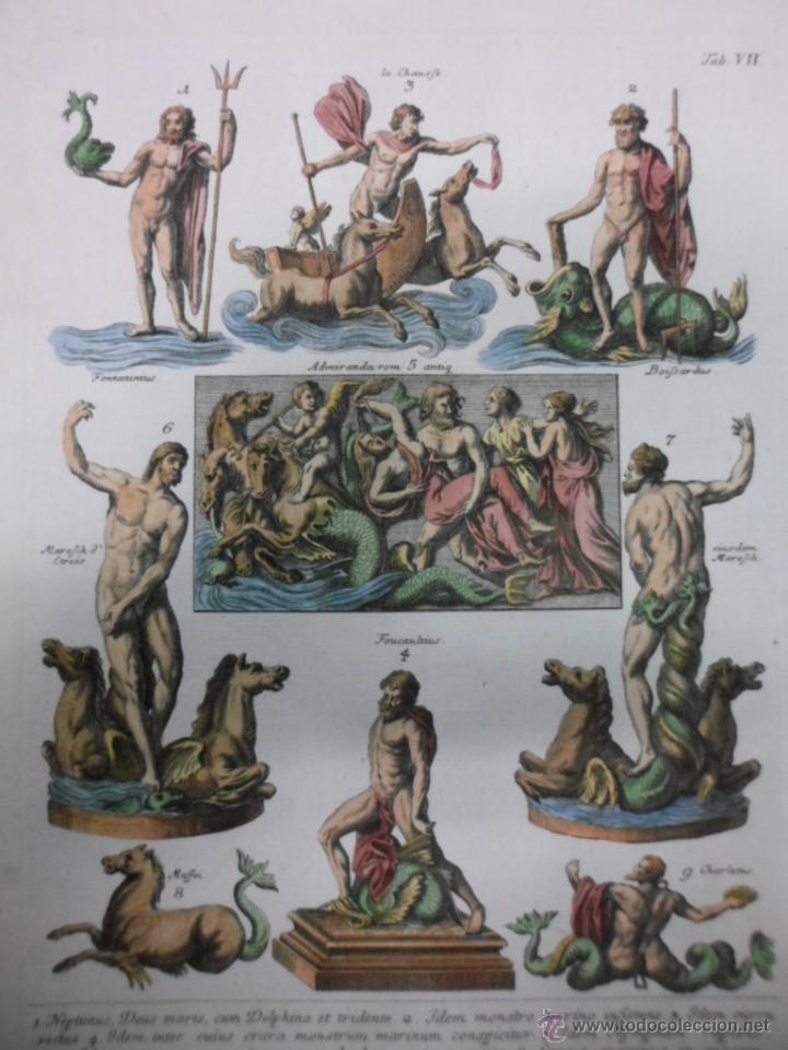 Arte: Dioses mitol&oacute;gicos del mar, 1757, Montfaucon - Foto 1