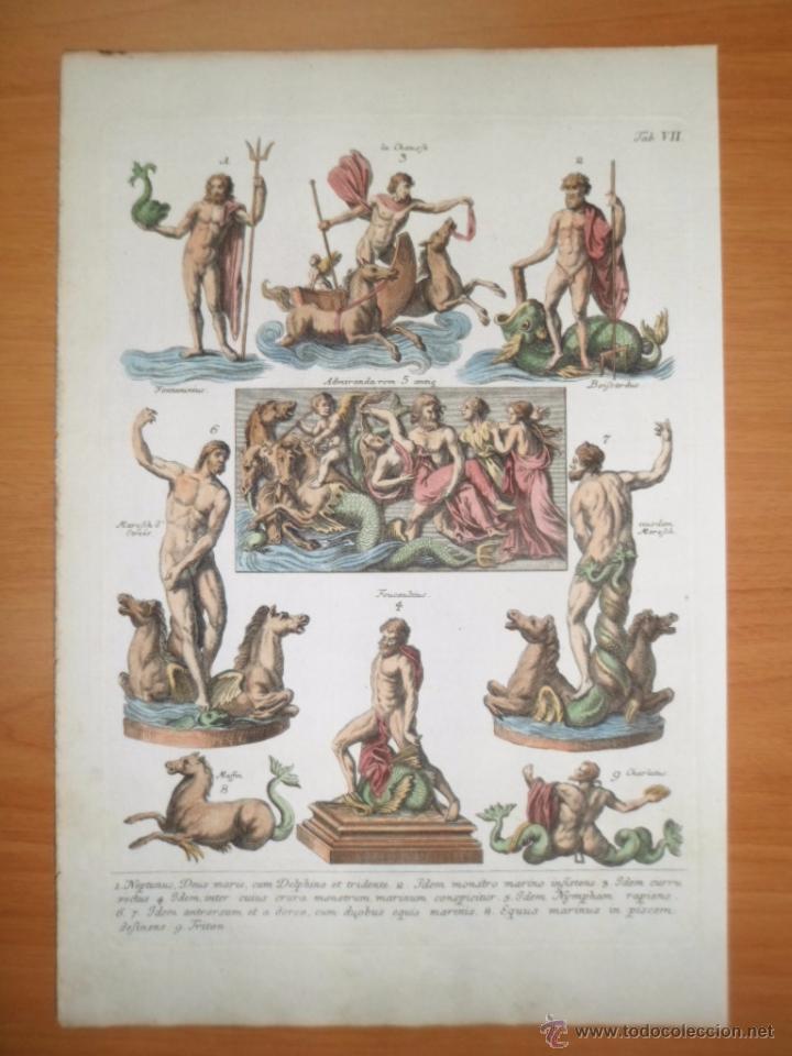 Arte: Dioses mitol&oacute;gicos del mar, 1757, Montfaucon - Foto 2