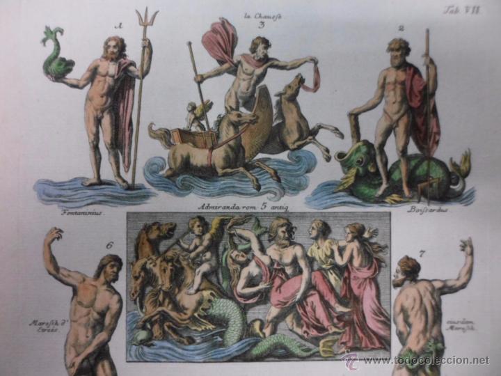 Arte: Dioses mitol&oacute;gicos del mar, 1757, Montfaucon - Foto 3
