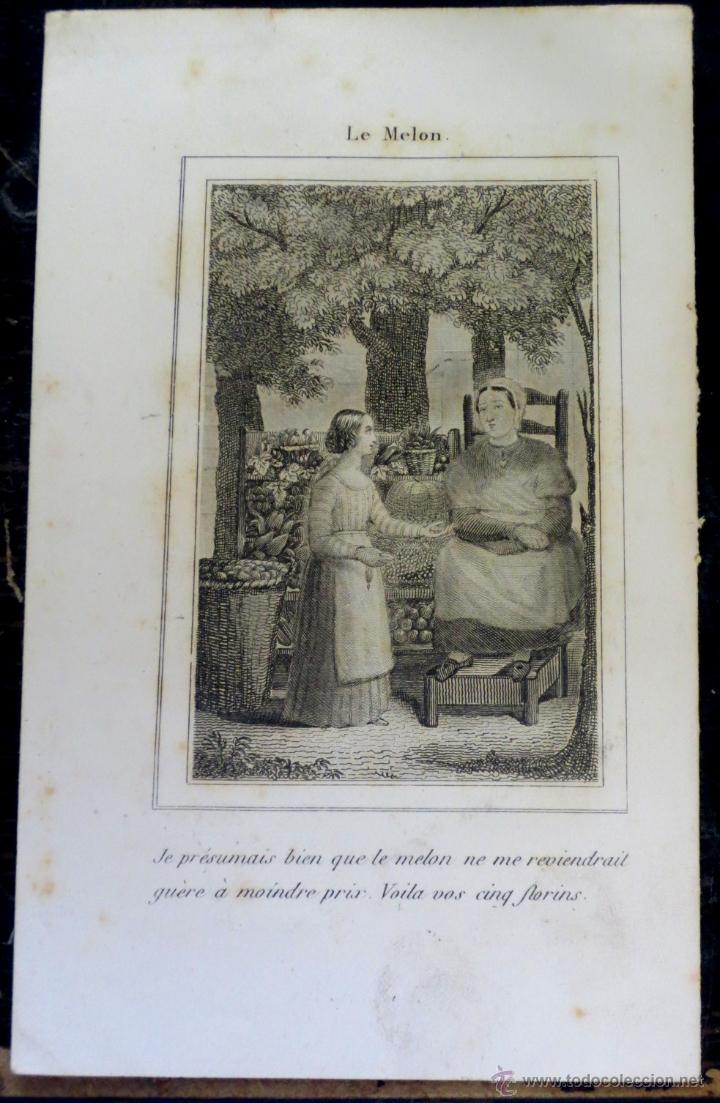 Kunst: GRABADO CON T&Iacute;TULO LE MELON CIRCA 1844 SIGLO XIX