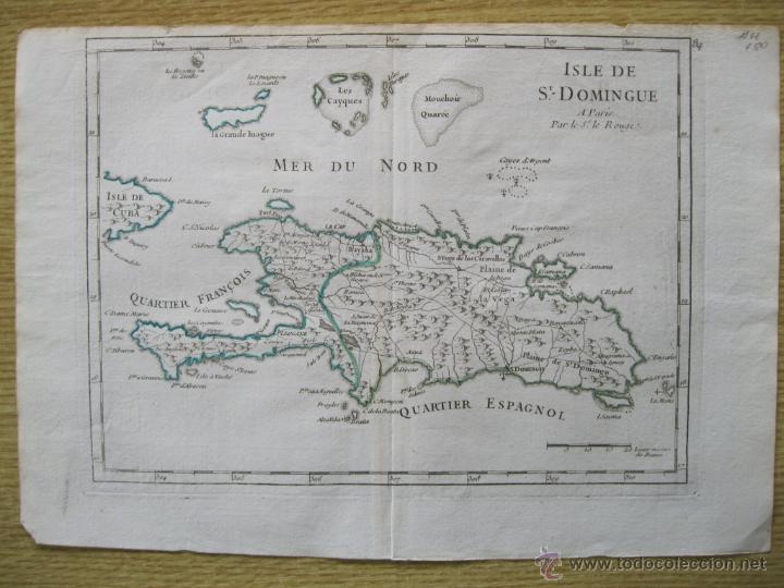Arte: Mapa de Santo Domingo, 1746. Le Rouge - Foto 3