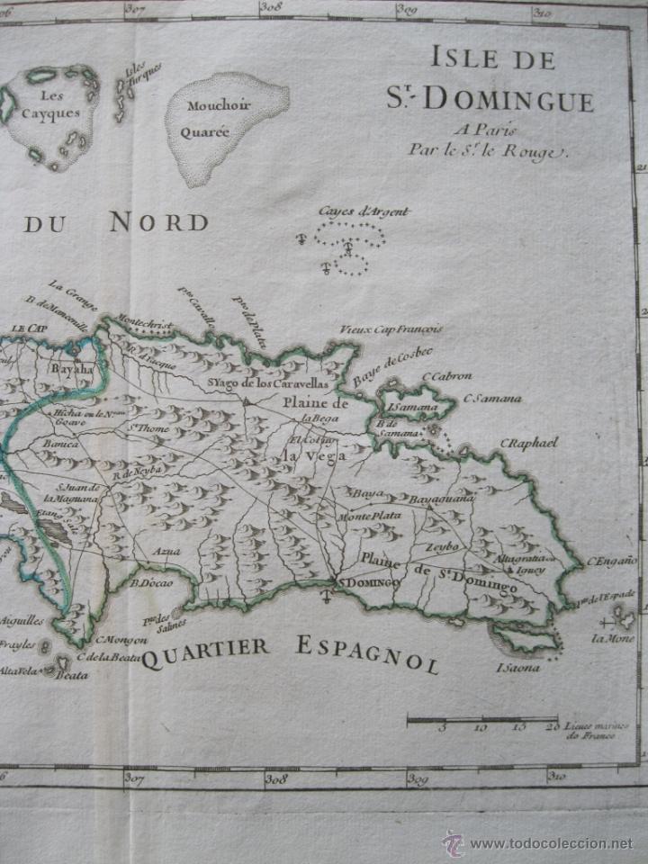 Arte: Mapa de Santo Domingo, 1746. Le Rouge - Foto 5