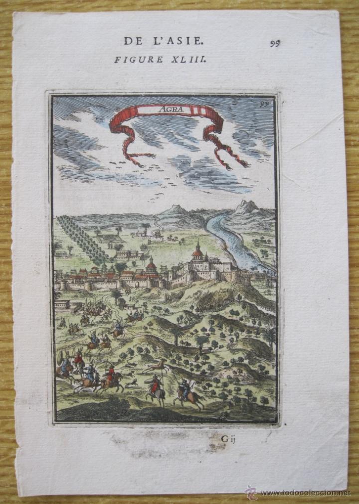 Arte: Vista de Agra (India), 1683. Mallet - Foto 1