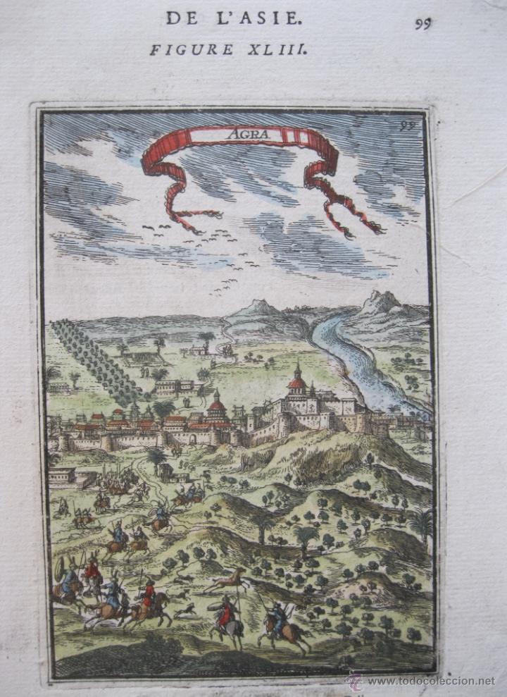 Arte: Vista de Agra (India), 1683. Mallet - Foto 3