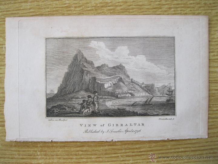 Arte: Vista de Gibraltar, 1796. John Trusler - Foto 1