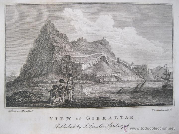 Arte: Vista de Gibraltar, 1796. John Trusler - Foto 2