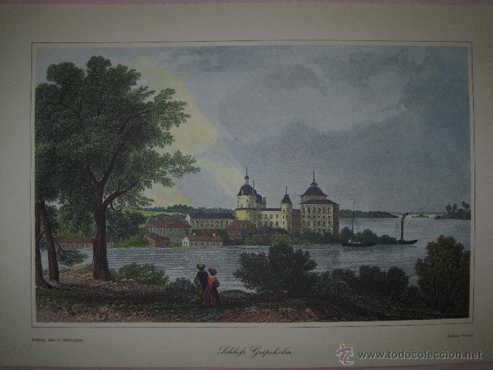 Kunst: GRABADO.- CASTILLO DE GRIPSHOLM, EN MARIEFRED, SUECIA.-