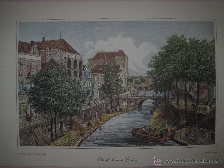Kunst: GRABADO.-  UTRECHT, EL VIEJO CANAL.-