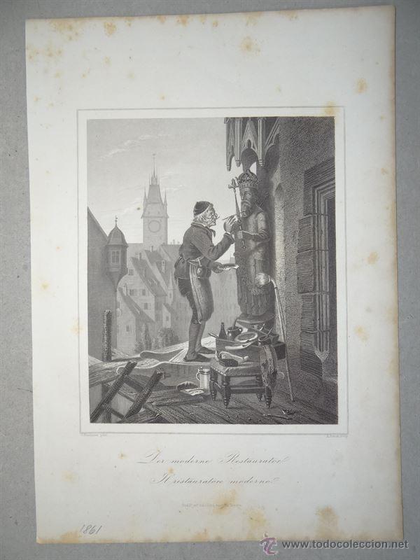 Arte: El moderno restaurador, 1861. A.Simon - Foto 1