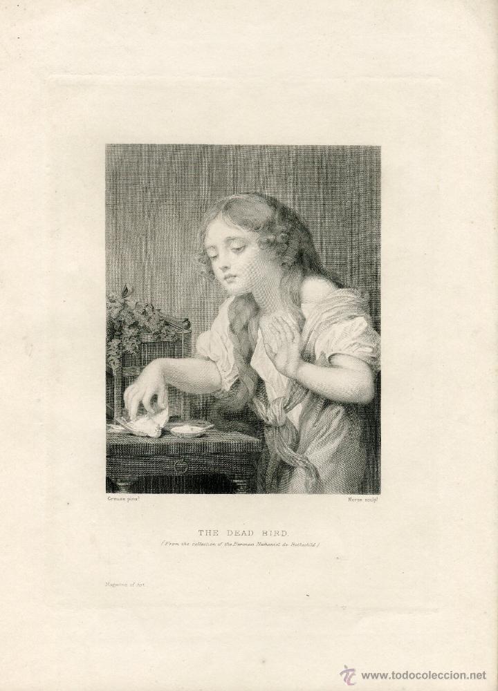 Art: '&lsquo;The dead bird&rsquo; grabado copia de Greuze grabado por Morse.