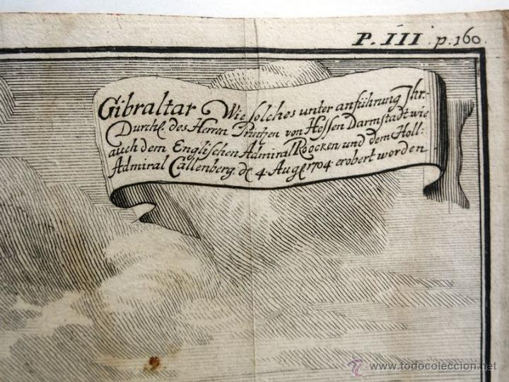 Arte: Batalla naval en Gibraltar, sur de Espa&ntilde;a, 1730. Dumont - Foto 2