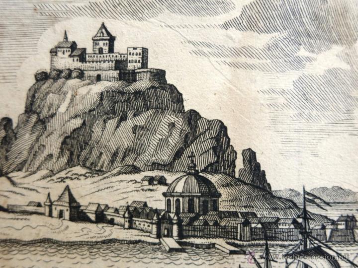 Arte: Batalla naval en Gibraltar, sur de Espa&ntilde;a, 1730. Dumont - Foto 3