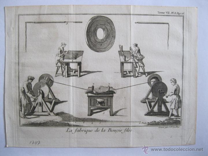 Arte: F&aacute;brica de velas (II), 1747, J.P. Le Bas - Foto 1