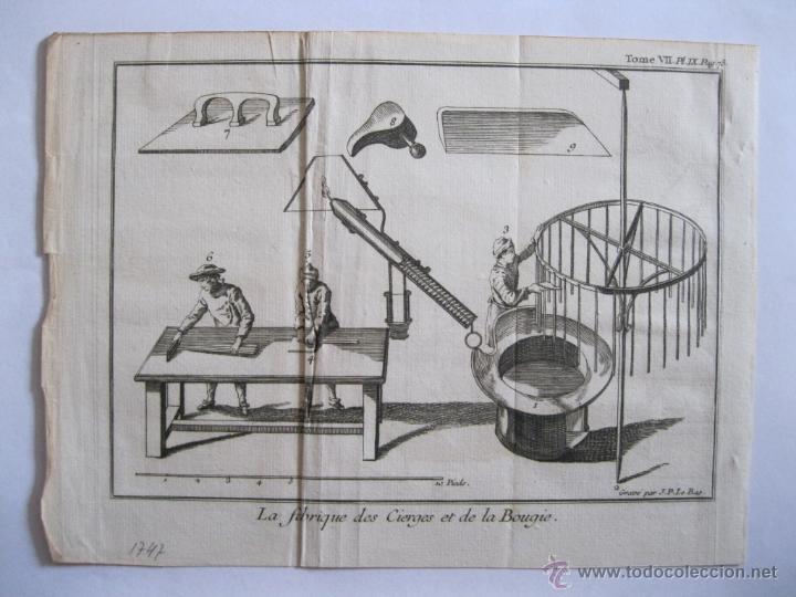 Arte: F&aacute;brica de velas (I), 1747, J. P. Le Bas - Foto 1