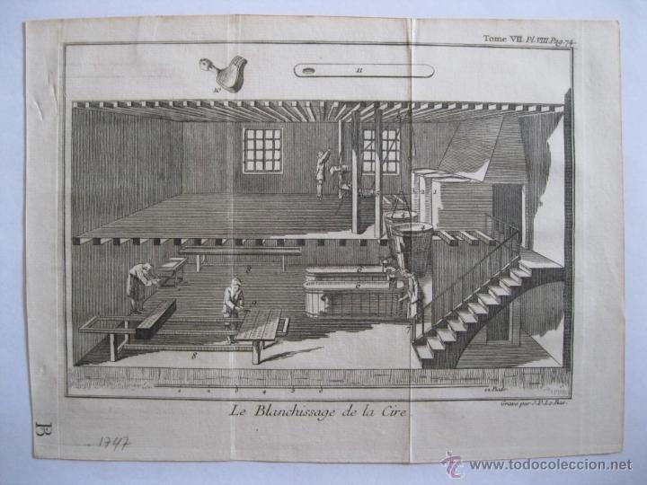 Arte: F&aacute;brica de velas (y III), 1747, J. P. Le Bas - Foto 1