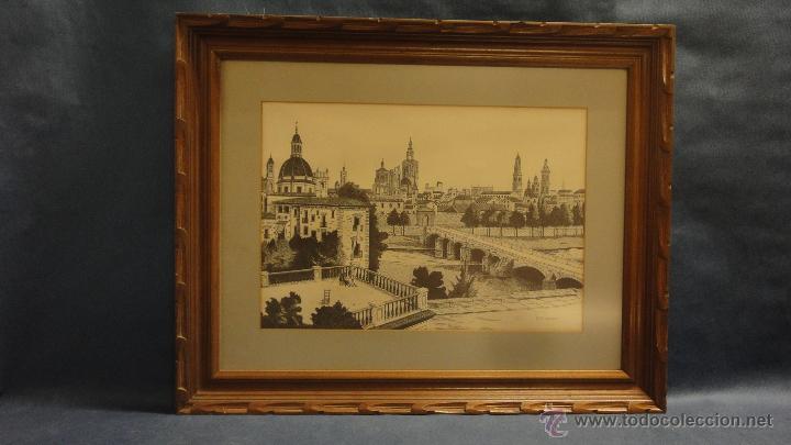 Kunst: CUADRO - AUTOR HERREROS A. -TITULO VALENCIA ANTIGUO VISTA DESDE RIO -