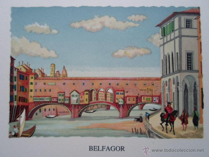 Art: Henry Lemari&eacute; (Francia 1798-1880) grabado 30 tintas de 10x8, 1991 num 248/475. F&aacute;bula Jean Fontaine