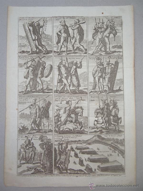 Arte: Antiguos guerreros germanos, 1750. - Foto 1