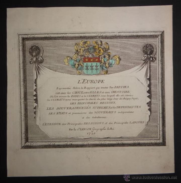 Arte: Frontispicio Atlas, 1720. Nicolas Sanson - Foto 1