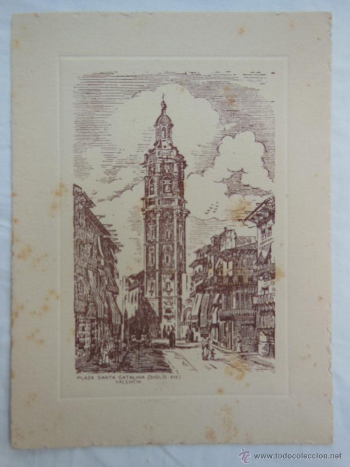 Art: Antiguo Grabado : PLAZA SANTA CATALINA (Siglo XIX). Valencia.