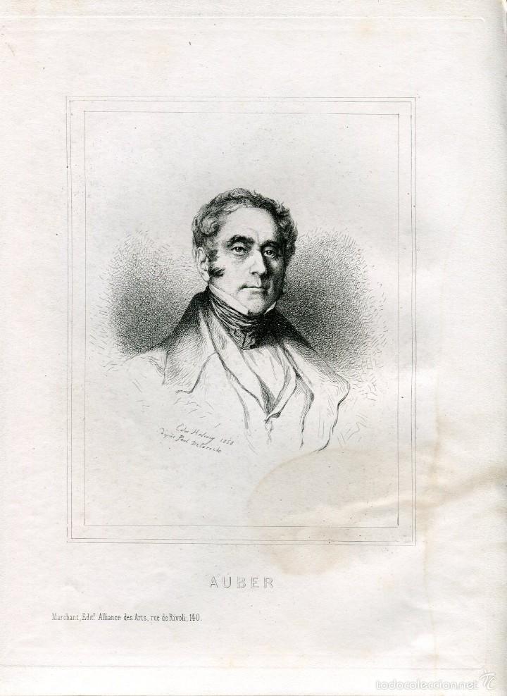 Art: Retrato de Daniel-Fran&ccedil;ois Auber - Aguafuerte de Edmond H&eacute;douin - 1858
