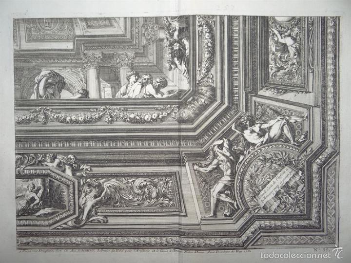 Arte: Escenas mitol&oacute;gicas y dise&ntilde;os geom&eacute;tricos. 1751. Le Pautre - Foto 1