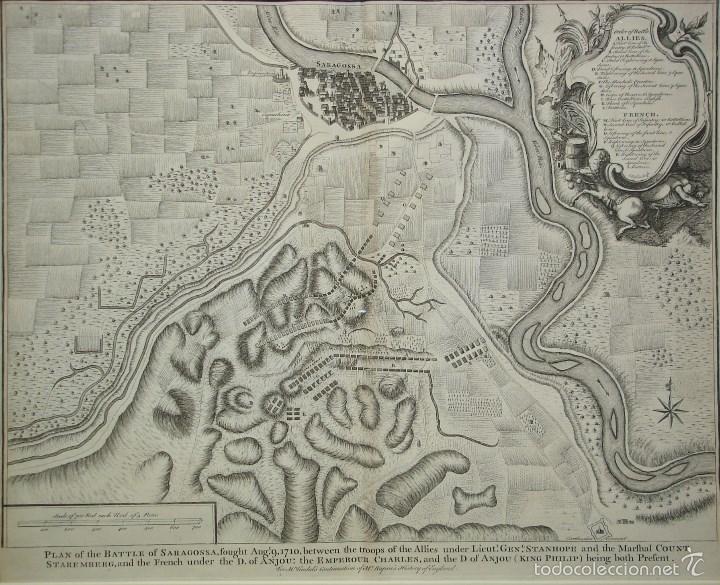 Arte: Plano de Zaragoza durante la guerra de Sucesi&oacute;n