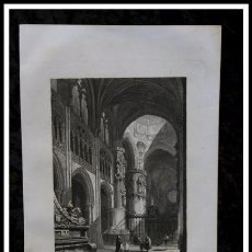 Arte: VISTA INTERIOR DE LA CATEDRAL DE BURGOS - GRABADO 1853 - ENGRAVING - GRAVURE