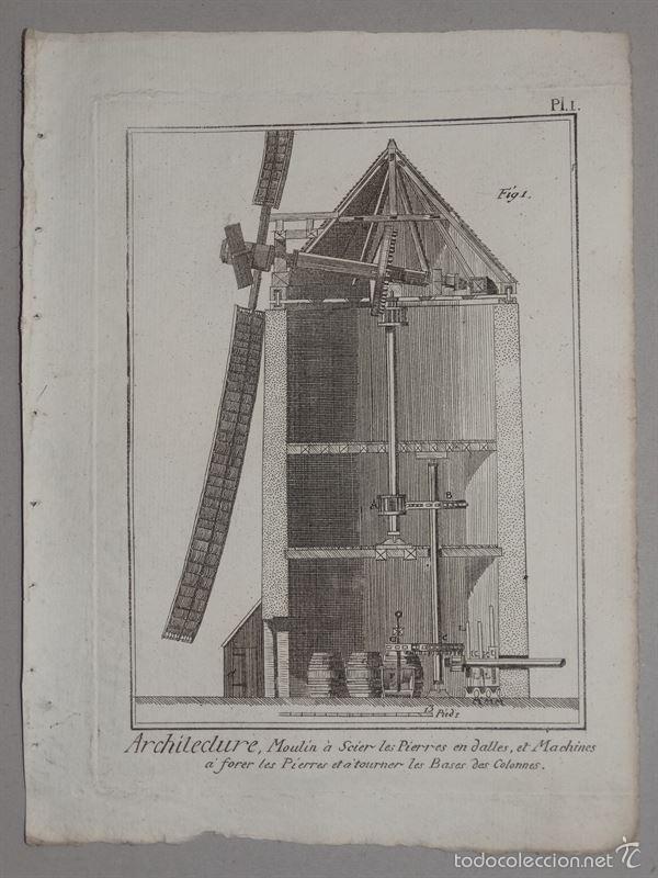 Arte: Arquitectura, Molino, 1762. Diderot / DAlembert - Foto 1