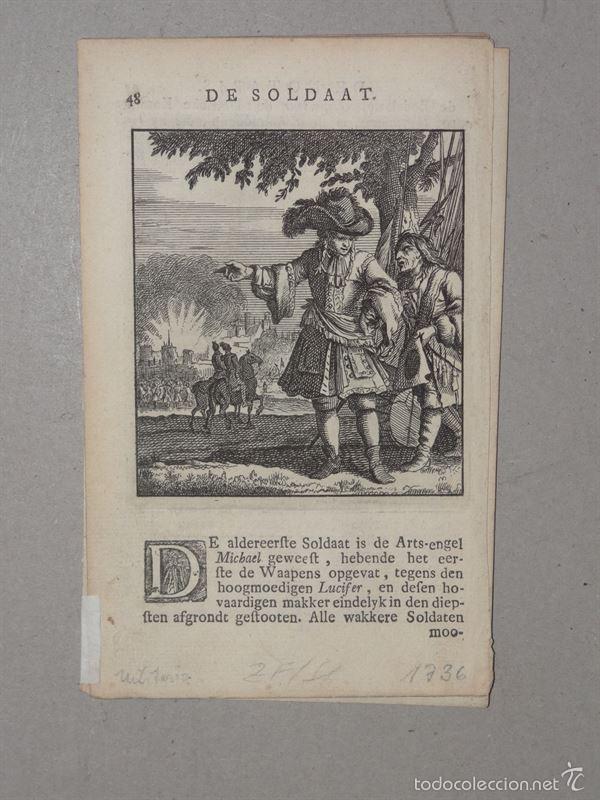 Arte: El soldado, 1736. Weigel - Foto 1