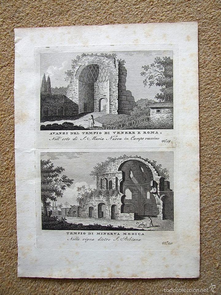 Arte: Templo Venere y Minerva (Roma),1790. - Foto 1