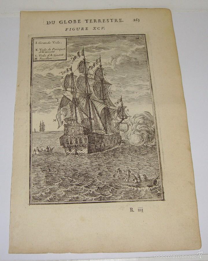 Arte: Grabado del S.XVIII. Du Globe Terrestre. Figure XCV - Foto 2