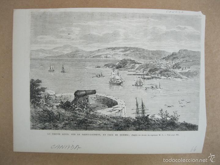 Arte: Vista de Qu&eacute;bec (Canad&aacute;), 1866 - Foto 2