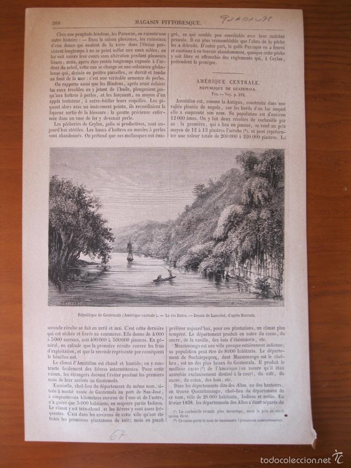 Arte: Vista de r&iacute;o Dulce (Guatemala), 1867. - Foto 2