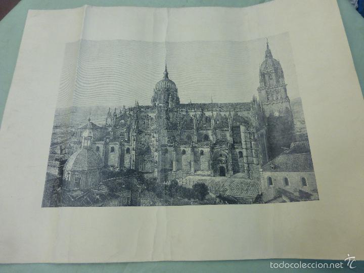 Art: GRABADO DE SALAMANCA ANTIGUA - VISTA CATEDRAL SIGLO XVIII - GRAN TAMA&Ntilde;O IDEAL PARA ENMARCAR