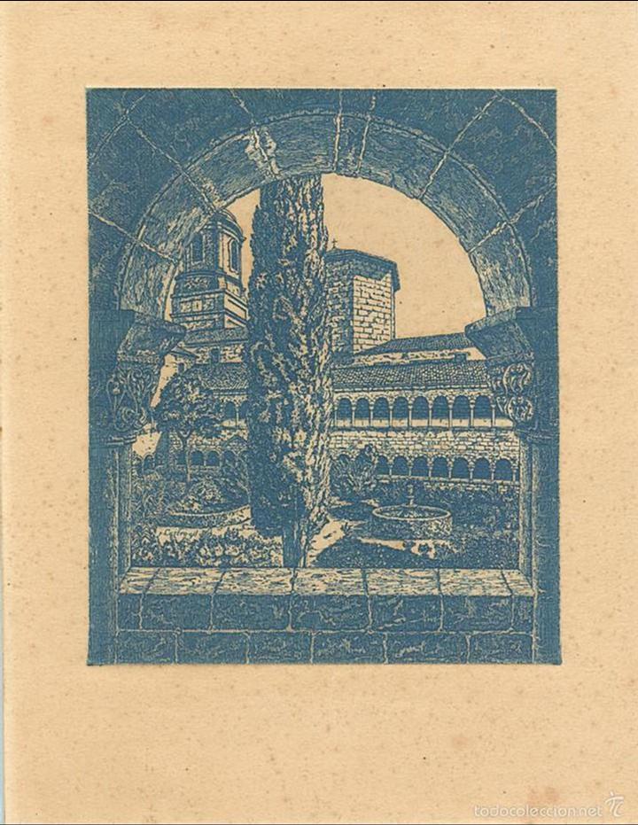 Kunst: 6..Aguafuerte Castro Gil.....representa el claustro de.......no est&aacute; firmada por el autor