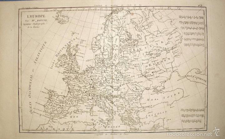 Arte: Mapa de Europa, 1787. Bonne - Foto 1
