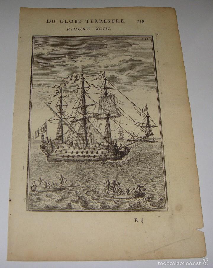 Arte: &ldquo;Du Globe Terrestre&rdquo; &middot; Grabado naval franc&eacute;s &middot; ca. 1683&ndash;1719 - Foto 1