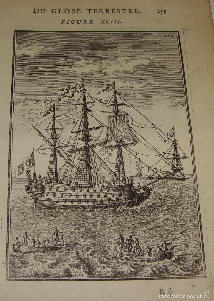 Arte: &ldquo;Du Globe Terrestre&rdquo; &middot; Grabado naval franc&eacute;s &middot; ca. 1683&ndash;1719 - Foto 2