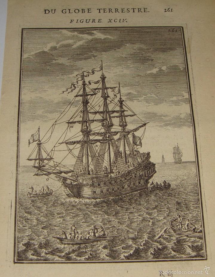 Arte: &ldquo;Du Globe Terrestre&rdquo; &middot; Grabado naval franc&eacute;s &middot; ca. 1683&ndash;1719 - Foto 1