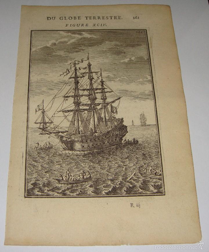 Arte: &ldquo;Du Globe Terrestre&rdquo; &middot; Grabado naval franc&eacute;s &middot; ca. 1683&ndash;1719 - Foto 2