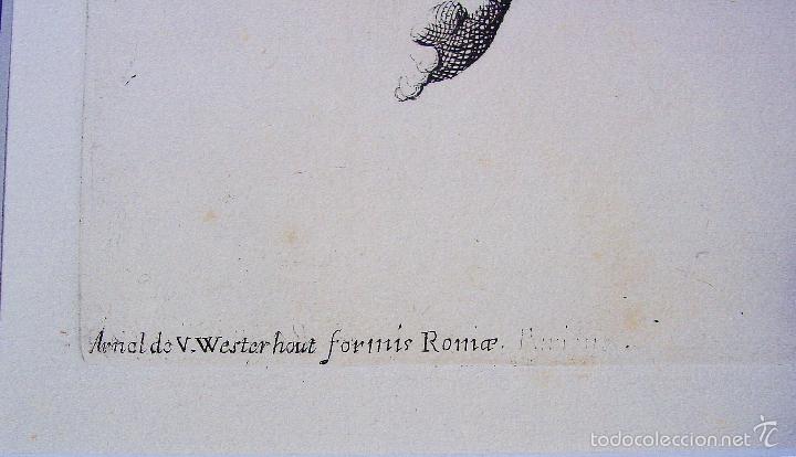 Arte: TRES DESNUDOS MASCULINOS. ARNOLD VAN WESTERHOUT (1651-1725). GRABADOR: CARLO CESIO. SIGLO XVII - Foto 3 - 58127748