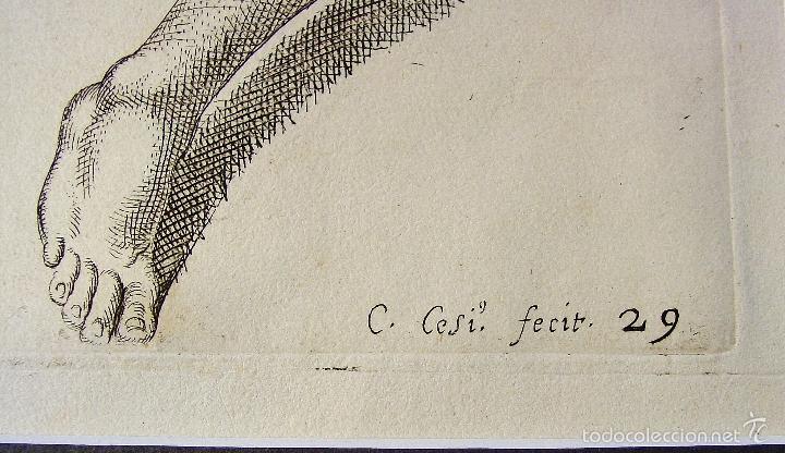 Arte: TRES DESNUDOS MASCULINOS. ARNOLD VAN WESTERHOUT (1651-1725). GRABADOR: CARLO CESIO. SIGLO XVII - Foto 5 - 58127748