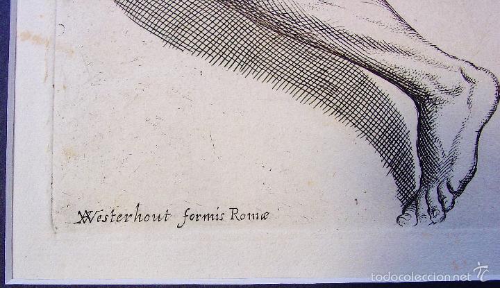 Arte: TRES DESNUDOS MASCULINOS. ARNOLD VAN WESTERHOUT (1651-1725). GRABADOR: CARLO CESIO. SIGLO XVII - Foto 4 - 58127812