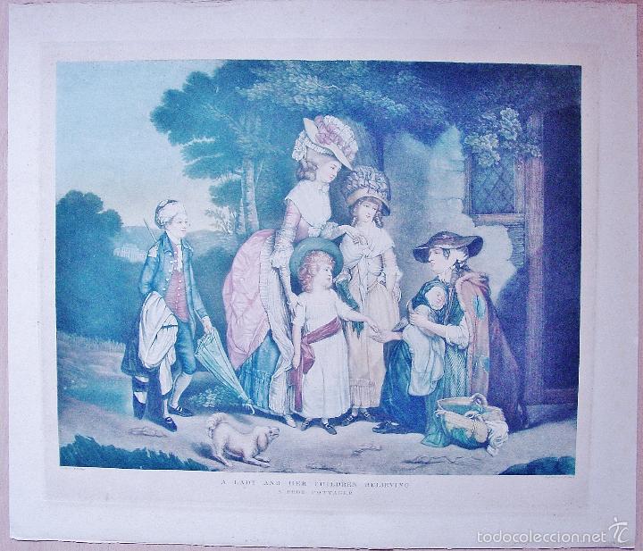 Arte: A LADY AND HER CHILDREN....GRABADO COLOREADO. WILLIAM REDMORE BIGG (1755-1828) - Foto 6 - 58144770