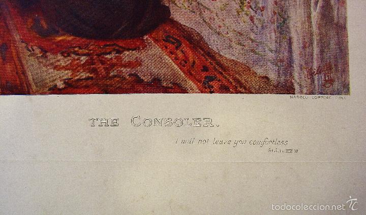Arte: THE CONSOLER. GRABADO LITOGRÁFICO. A PARTIR DE OBRA DE HAROLD COPPING. - Foto 6 - 58151149