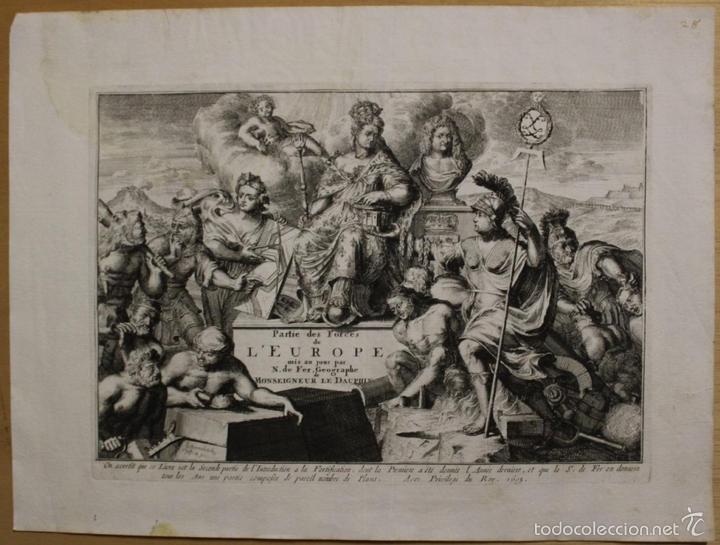 Arte: Frontispicio de libro sobre Europa, 1693. Nicol&aacute;s de Fer - Foto 1