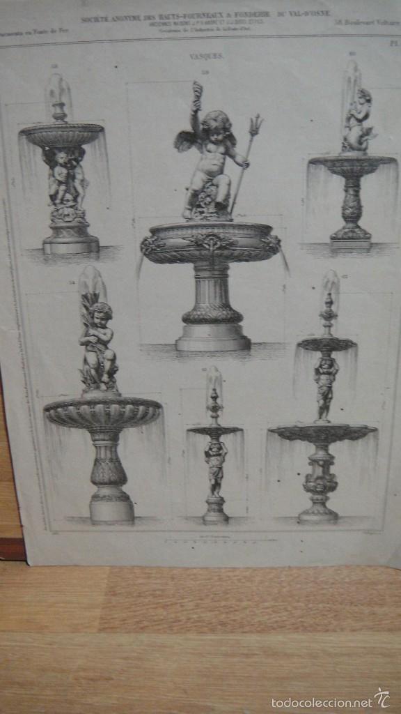 Arte: grabado de fuentes ornamentales - ch. beyer sc - a&ntilde;o 1885